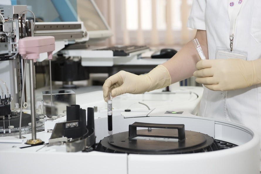 research doctor with formula in a laboratory